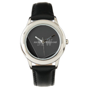 Modern Artistic Grey Black Monogram Watch