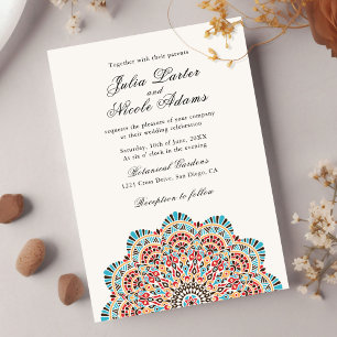 Modern Artistic Motif Style Mandala Wedding Invitation