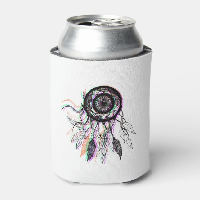 Modern Artistic Native American Dreamcatcher Can Cooler (Can Front)