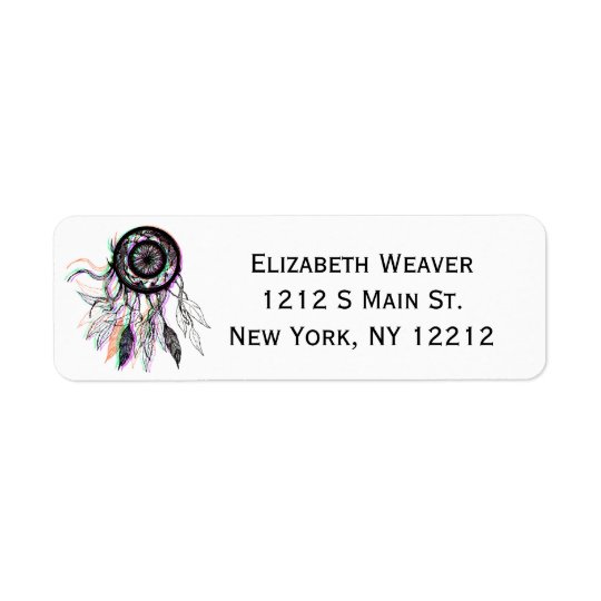 Modern Artistic Native American Dreamcatcher Return Address Label