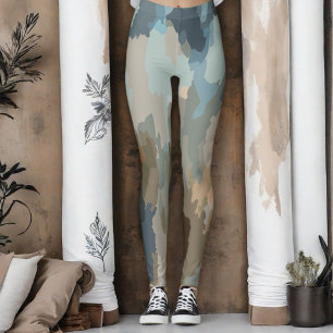 Modern artistic nature colours organic shapes leggings