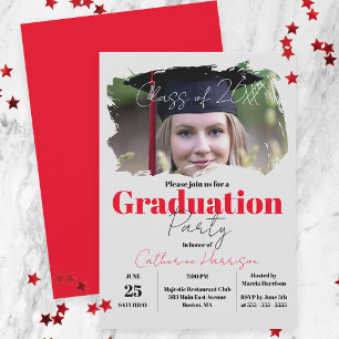 Modern Artistic Photo Portrait Graduation Party Invitation