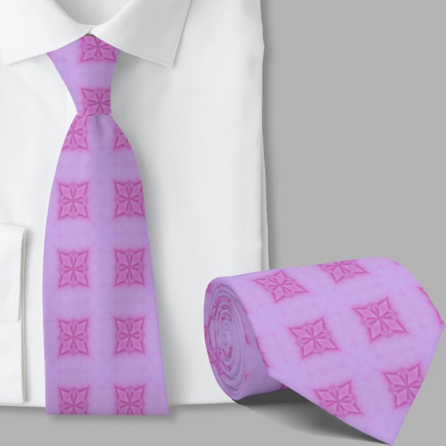 Modern Artistic Pink Geometric Pattern Necktie (Creator Uploaded)