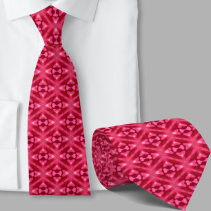 Modern Artistic Pink Geometric Pattern Necktie
