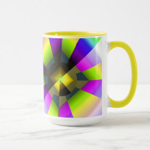 Modern Artistic Rainbow Shiny Iridescent Fractal Mug