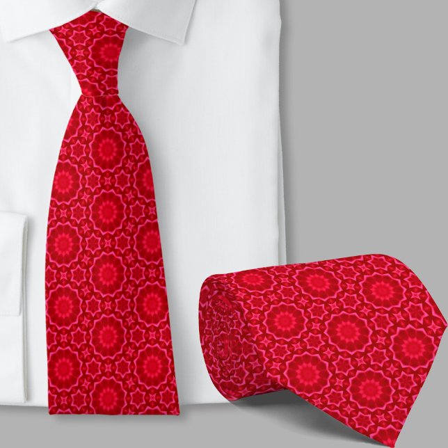 Modern Artistic Red Pattern Necktie (Creator Uploaded)