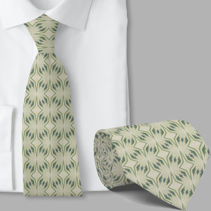 Modern Artistic Sage Green Pattern Necktie