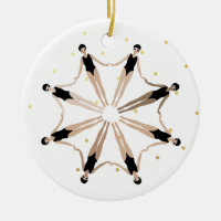 Modern Artistic Synchronised Swimmers Gold Dots  
