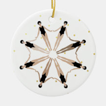 Modern Artistic Synchronised Swimmers Gold Dots  
