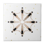 Modern Artistic Synchronised Swimmers Gold Dots   Ceramic Tile<br><div class="desc">Featuring a cool modern illustration of synchronised women artistic swimmers in a pool. Artistic swimmers gift design in trendy minimalist colours. Cool swim team gift. synchronised swimming team gifts, synchronised swimming team coach gift. Artistic swimmers girl team gifts ideas. Artistic swimming home decor, stationery, and more, please see more in...</div>