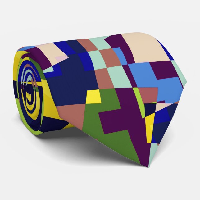 Modern Artistic Terrazzo Style Pattern Tie (Rolled)