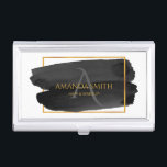 Modern Artistic Watercolor and Gold Business Card Holder<br><div class="desc">Cool stylish watercolor and gold texture business card. Customisable!</div>
