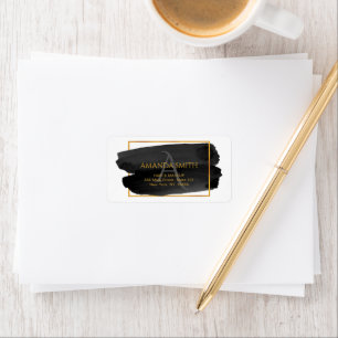 Modern Artistic Watercolor and Gold Label