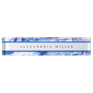Modern Artistic Wave Design Simple Custom Name Nameplate