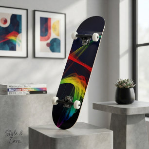 Modern Artistic Wavy Design Skateboard