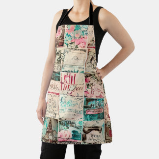 Modern artsy painting collage background apron