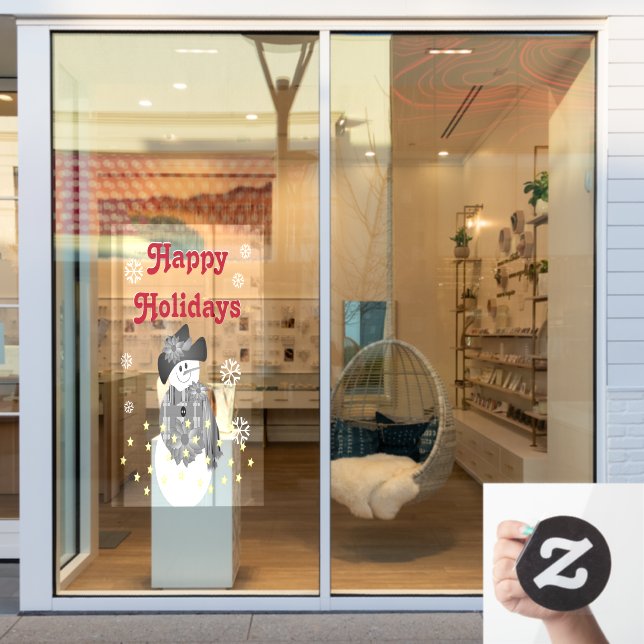 Modern Artsy Snowman (Store Window)