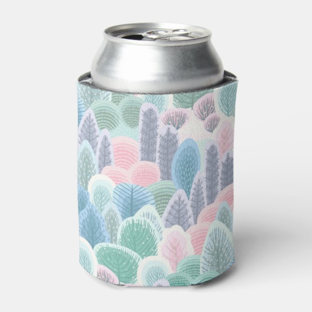 Modern Artsy Winter Trees Can Cooler (Can Front)