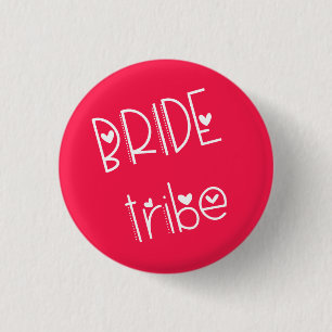 Modern Arty Font Bride Tribe Angled Typography 3 Cm Round Badge