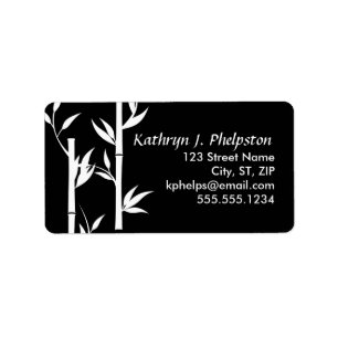 Modern Asian Bamboo Personalised Address Label