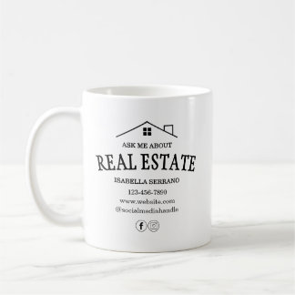 Modern Ask Me About Real Estate  Coffee Mug