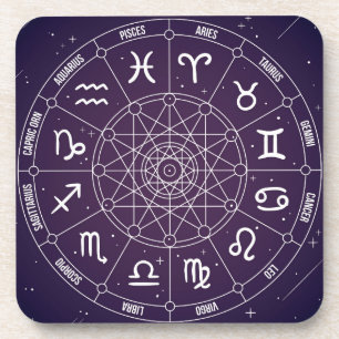 Modern Astrology Wheel zodiac gift Coaster