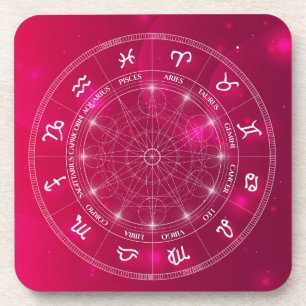 Modern Astrology Wheel zodiac gift Coaster
