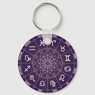 Modern Astrology Wheel zodiac gift Key Ring