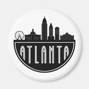 Modern Atlanta Georgia Stylised  Skyline Magnet