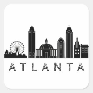 Modern Atlanta Georgia Stylised  Skyline Square Sticker