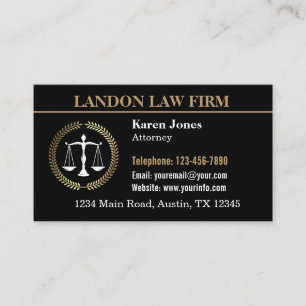 Modern Attorney at Law Custom Logo Business Card