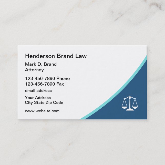 Modern Attorney Lawyer Office Business Cards (Front)