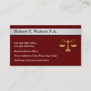 Modern Attorney Legal Services Business Card