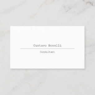 Modern Attractive Professional Simple Plain White Business Card
