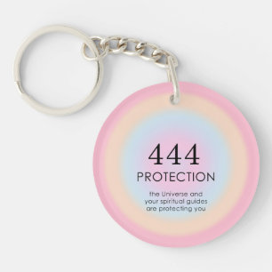 Modern Aura Angel Numbers Numerology 444     Key Ring