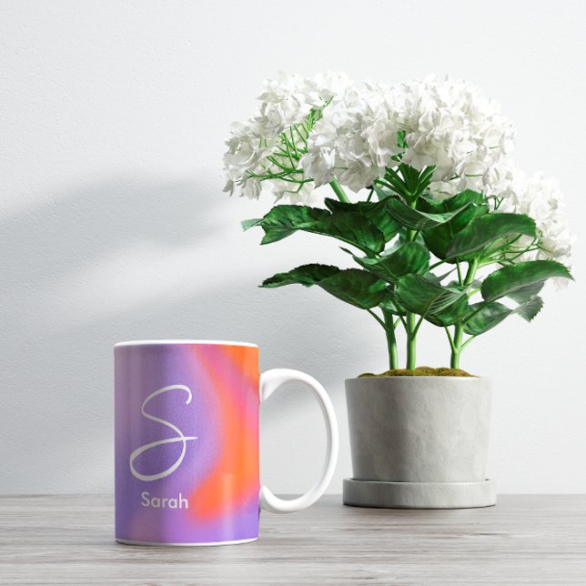 Modern aura colourful gradient typography coffee mug (Creator Uploaded)