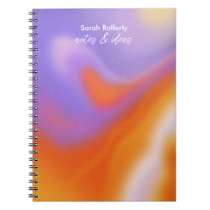 Modern aura colourful typography gradient notebook