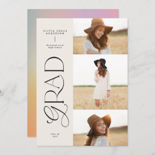 Modern aura pink colourful typography multi photo