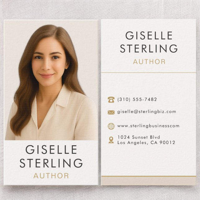 Modern Author Writer Professional Elegant Business Card (Creator Uploaded)