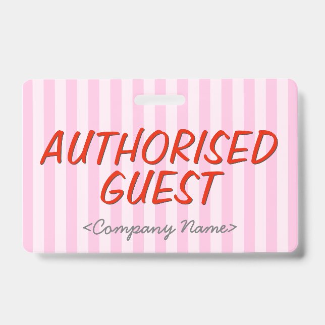 Modern "AUTHORISED GUEST" Badge ID Badge (Front)