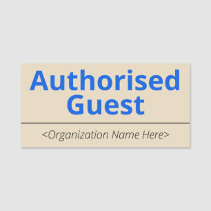 Modern "Authorised Guest" Name Tag