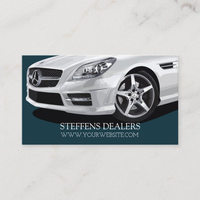 Modern Auto Car Dealer, Dealership Business Card (Front)