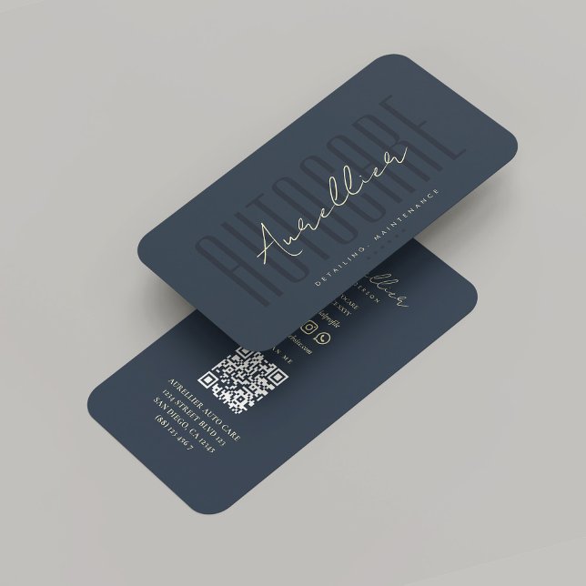 Modern Auto Care Car Repairs Maintenance Dark Blue Business Card (Modern Auto Care Car Repairs Maintenance Dark Blue Business Card
)
