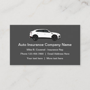 Modern Auto Insurance Rep Business Card