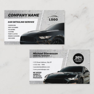 Modern automotive car detailing business card