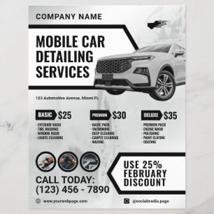 Modern automotive car detailing flyer