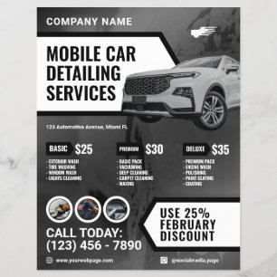 Modern automotive car detailing flyer