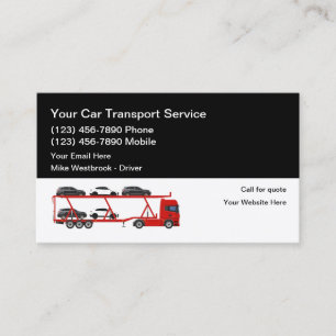 Modern Automotive Transport Car Carrier Business Card