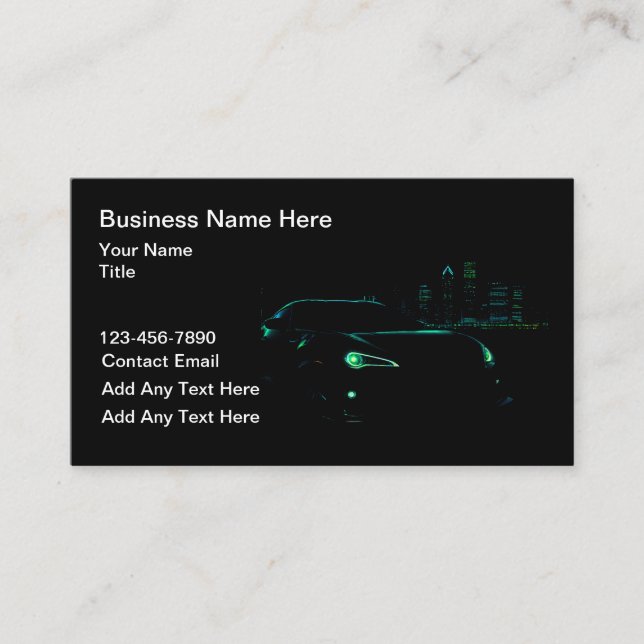 Modern Automotive Unique Business Cards (Front)