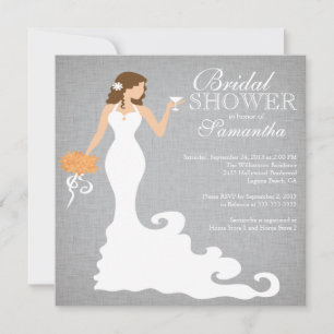Modern Autumn Bride Wine Bridal Shower Invitations
